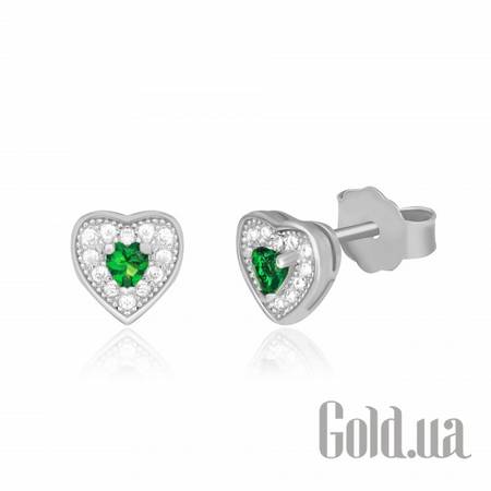 Серьги-гвоздики Серебряные серьги с куб. циркониями