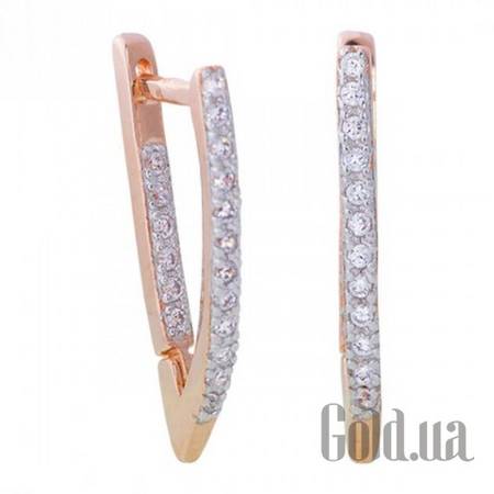 Серьги Серебряные серьги с куб. циркониями в позолоте