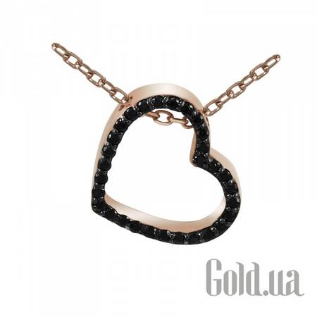 Колье с сердечком Золотое колье с куб. циркониями, 40