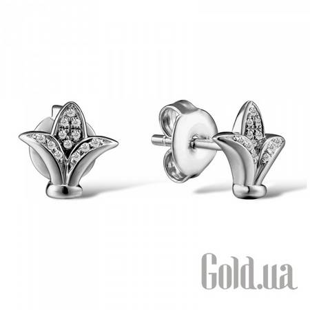 Серьги-гвоздики Золотые серьги с бриллиантами