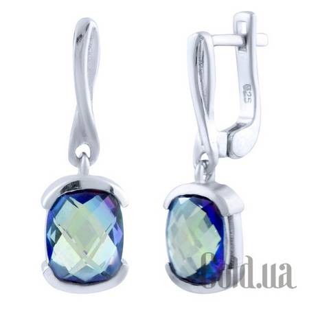 Серьги с подвесками Серебряные серьги с топазами
