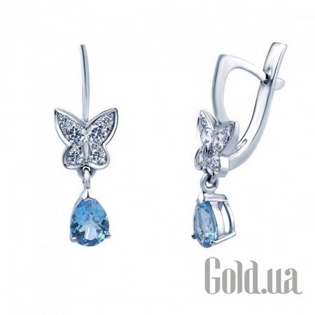 Серьги с подвесками Золотые серьги с топазами