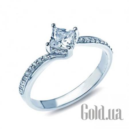 Кольцо Серебряное кольцо с куб. циркониями, 17