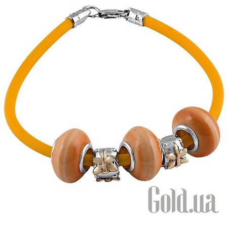 Браслет Каучуковый браслет с серебром и 5 подвесками