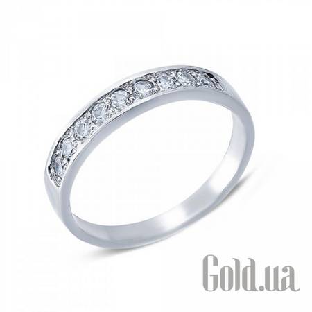 Обручальное кольцо Серебряное обручальное кольцо с куб. циркониями, 15.5
