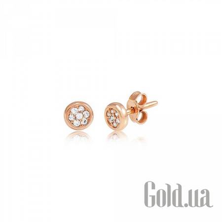 Серьги-гвоздики Золотые серьги с куб. циркониями