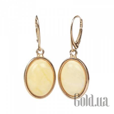 Серьги с подвесками Серебряные серьги с янтарем