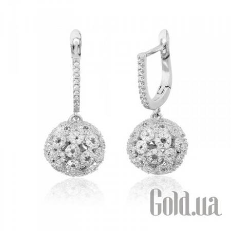 Серьги с подвесками Серебряные серьги с куб. циркониями