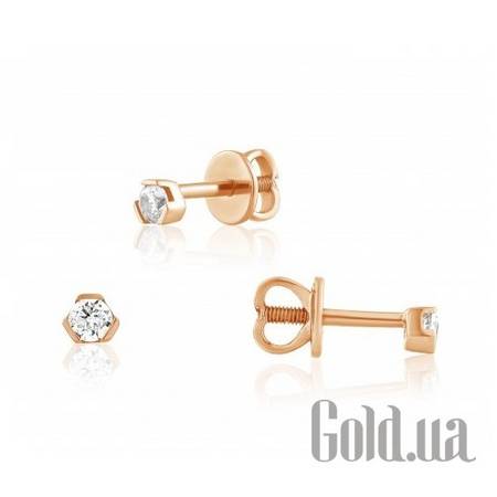 Серьги-гвоздики Золотые серьги с куб. циркониями