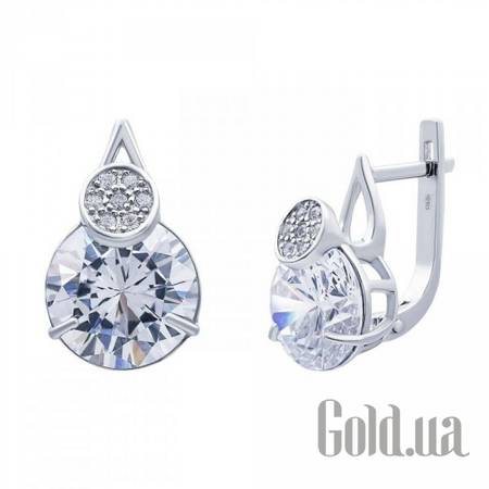 Серьги Серебряные серьги с куб. циркониями