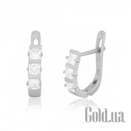Серьги Серебряные серьги с куб. циркониями