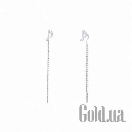 Серьги с подвесками Серебряные серьги  с куб. циркониями