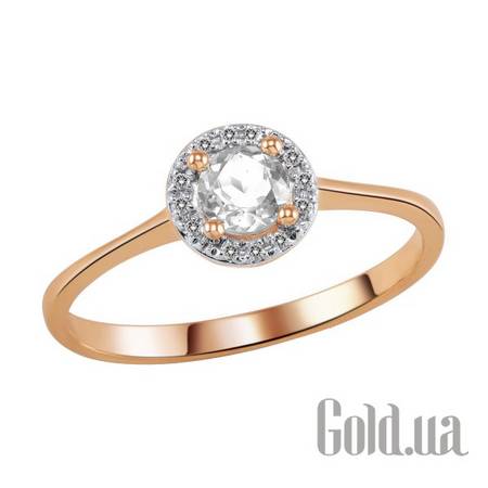 Кольцо Золотое кольцо с бриллиантами и топазом, 16