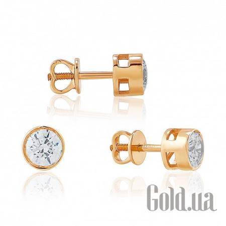 Серьги-гвоздики Золотые серьги с цирконием Swarovski Zirconia