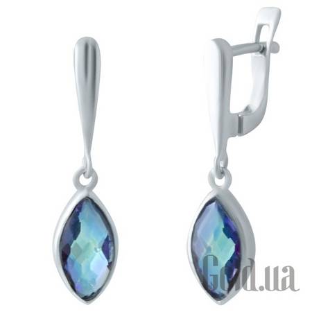 Серьги с подвесками Серебряные серьги с топазами