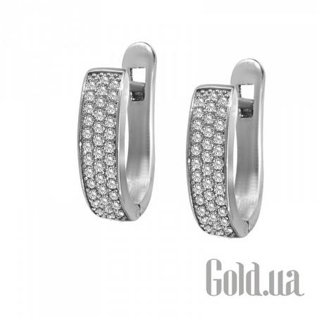 Серьги Серебряные серьги с куб. циркониями