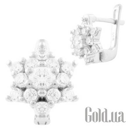 Серьги Серебряные серьги с куб. циркониями