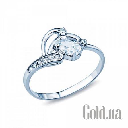 Женские кольца Akvamarin Женское серебряное кольцо с куб. циркониями, 16
