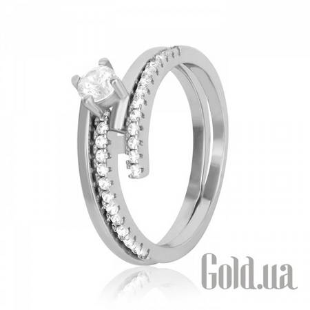 Кольцо Серебряное кольцо с куб. циркониями, 16.5