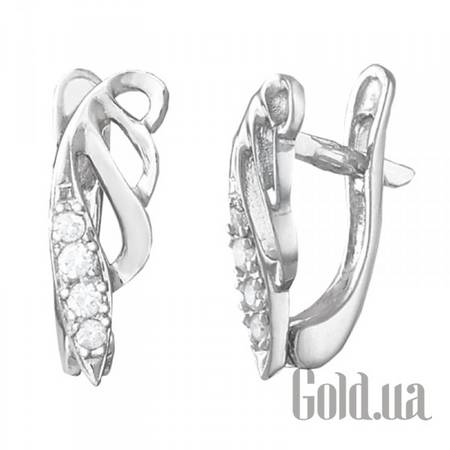 Серьги Серебряные серьги с куб. циркониями