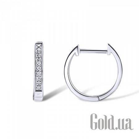 Серьги-кольца Золотые серьги с бриллиантами