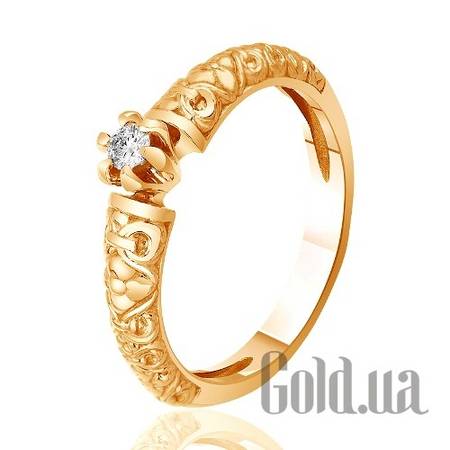Кольцо Золотое кольцо с  камнем Swarovski, 15.5