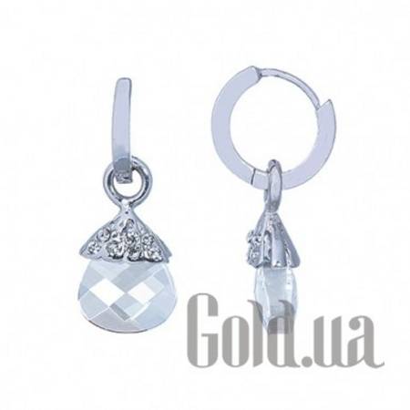 Серьги с подвесками Серебряные серьги с кристаллами Сваровски