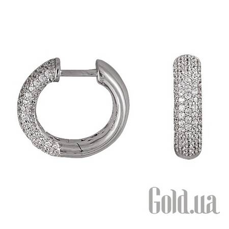 Серьги-кольца Серебряные серьги с куб. циркониями