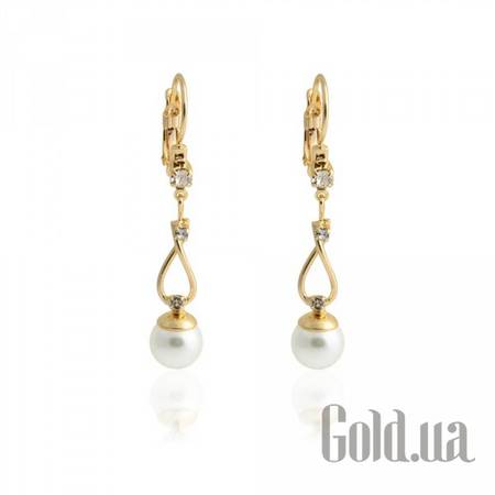 Серьги с подвесками Kobi Серьги с кристаллами Swarovski и искусств. жемчугом в позолоте