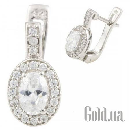 Серьги Серебряные серьги с куб. циркониями