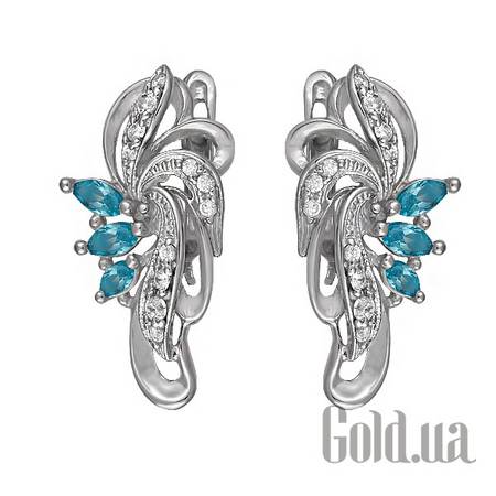 Серьги Серебряные серьги с куб. циркониями