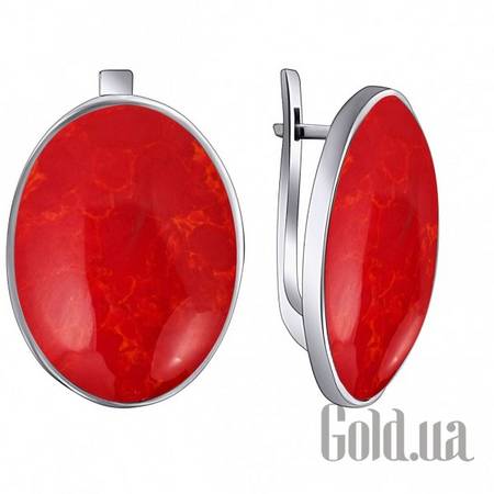 Серьги Серебряные серьги с кораллами