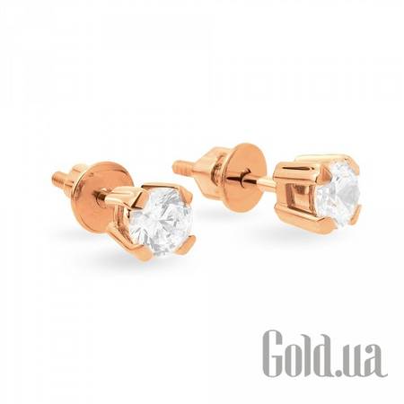 Серьги-гвоздики Золотые серьги с куб. циркониями