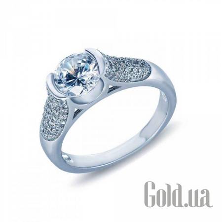 Кольцо Серебряное кольцо с куб. циркониями, 17
