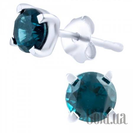 Серьги-гвоздики Серебряные серьги с топазами