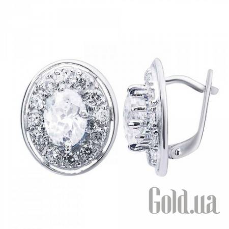 Серьги Серебряные серьги с куб. циркониями