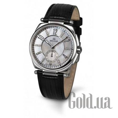 Швейцарские часы Женские часы 1700.8.1069 white-mop-cz, ss, black leather