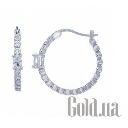 Серьги-кольца Серебряные серьги с куб. циркониями