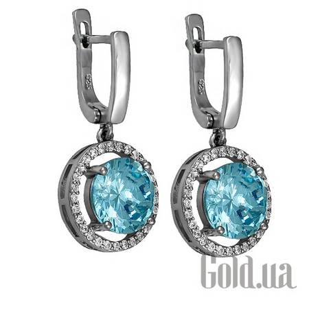 Серьги с подвесками Серебряные серьги с куб. циркониями