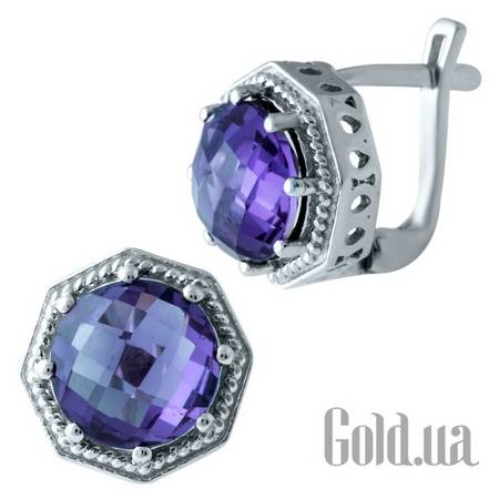 Серьги Серебряные серьги с александритами