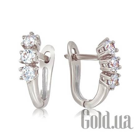 Серьги Золотые серьги  с кристаллами 