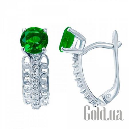 Серьги Серебряные серьги с куб. циркониями