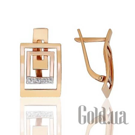 Серьги Золотые серьги с куб. циркониями