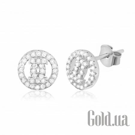 Серьги-гвоздики Серебряные серьги с куб. циркониями