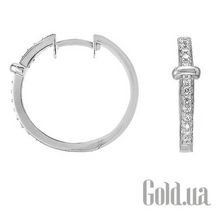 Серьги-кольца Серебряные серьги с куб.циркониями