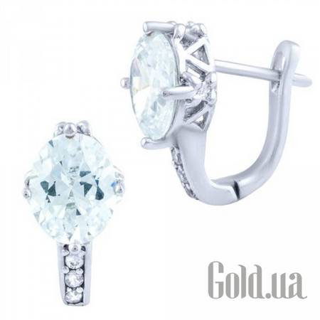 Серьги Серебряные серьги с куб. циркониями