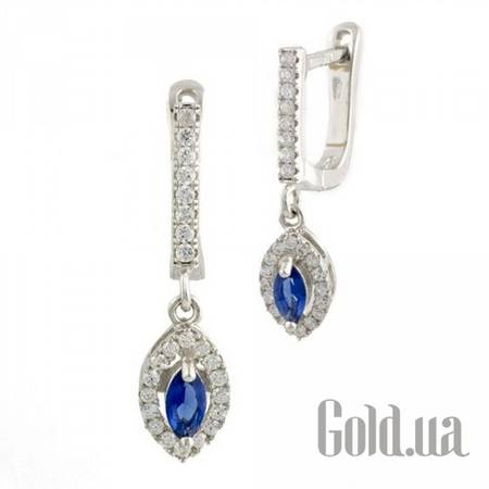 Серьги с подвесками Серебряные серьги с куб. циркониями