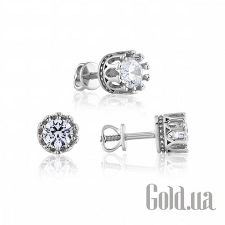 Серьги-гвоздики Золотые серьги с цирконием Swarovski Zirconia