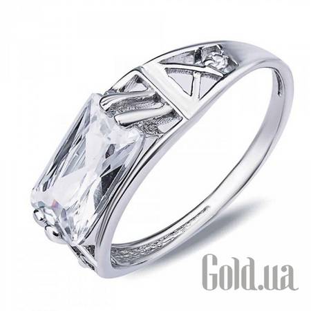 Кольцо Серебряное кольцо с куб. циркониями, 18