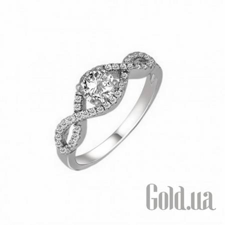 Кольцо Серебряное кольцо с куб. циркониями, 17.5